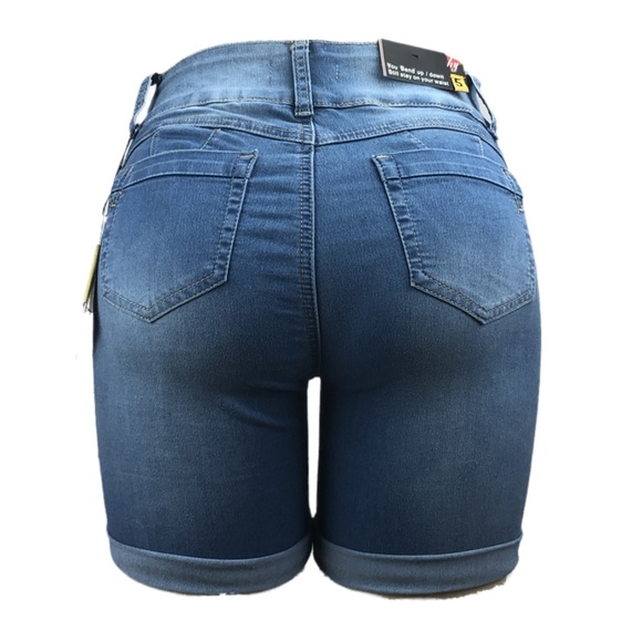 Women’s High Waist Stretchy Skinny Long Shorts - Picture 3 of 5